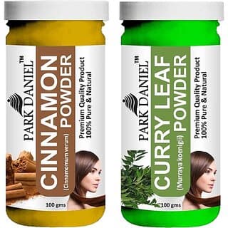 PARK DANIEL Pure & Natural Cinnamon Powder & Curry Leaf Powder Combo Pack of 2 Bottles of 100 gm (200 gm ) (200 ml) - Hair Oils, Care, and Styling | Buy online on ZillyBuy