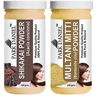 PARK DANIEL Pure & Natural Shikakai Powder & Multani Mitti Powder Combo Pack of 2 Bottles of 100 gm (200 gm ) (200 ml) - Hair Oils, Care, and Styling | Buy online on ZillyBuy