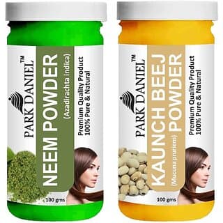 PARK DANIEL Pure & Natural Neem Powder & Kaunch Beej Powder Combo Pack of 2 Bottles of 100 gm (200 gm ) (200 ml) - Hair Oils, Care, and Styling | Buy online on ZillyBuy