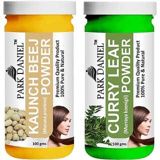 PARK DANIEL Pure & Natural Kaunch Beej Powder & Curry Leaf Powder Combo Pack of 2 Bottles of 100 gm (200 gm ) (200 ml) - Hair Oils, Care, and Styling | Buy online on ZillyBuy