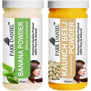 PARK DANIEL Pure & Natural Banana Powder & Kaunch Beej Powder Combo Pack of 2 Bottles of 100 gm (200 gm ) (200 ml) - Hair Oils, Care, and Styling | Buy online on ZillyBuy