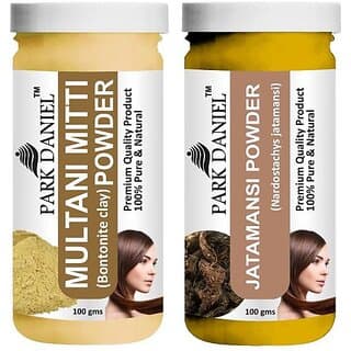 PARK DANIEL Pure & Natural Multani Mitti Powder & Jatamansi Powder Combo Pack of 2 Bottles of 100 gm (200 gm ) (200 ml) - Hair Oils, Care, and Styling | Buy online on ZillyBuy