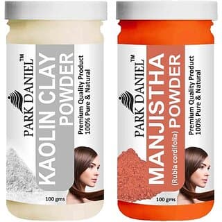 PARK DANIEL Pure & Natural Kaolin Powder & Manjistha Leaf Powder Combo Pack of 2 Bottles of 100 gm (200 gm ) (200 ml) - Hair Oils, Care, and Styling | Buy online on ZillyBuy