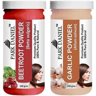 PARK DANIEL Premium Beetroot Powder & Garlic Powder Combo Pack of 2 Jars of 100 gms(200 gms) (200 g) - Hair Oils, Care, and Styling | Buy online on ZillyBuy