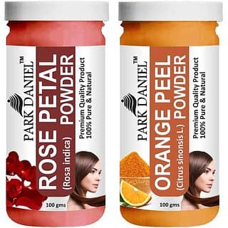 PARK DANIEL Pure & Natural Rose Petal Powder & Orange Peel Powder Combo Pack of 2 Bottles of 100 gm (200 gm ) (200 ml) - Hair Oils, Care, and Styling | Buy online on ZillyBuy