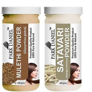 PARK DANIEL Pure & Natural Mulethi Powder & Satavari Powder Combo Pack of 2 Bottles of 100 gm (200 gm ) (200 ml) - Hair Oils, Care, and Styling | Buy online on ZillyBuy