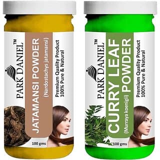 PARK DANIEL Pure & Natural Jatamansi Powder & Curry Leaf Powder Combo Pack of 2 Bottles of 100 gm (200 gm ) (200 ml) - Hair Oils, Care, and Styling | Buy online on ZillyBuy