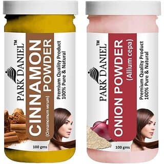 PARK DANIEL Pure & Natural Cinnamon Powder & Onion Powder Combo Pack of 2 Bottles of 100 gm (200 gm ) (200 ml) - Hair Oils, Care, and Styling | Buy online on ZillyBuy