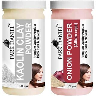 PARK DANIEL Pure & Natural Kaolin Powder & Onion Powder Combo Pack of 2 Bottles of 100 gm (200 gm ) (200 ml) - Hair Oils, Care, and Styling | Buy online on ZillyBuy