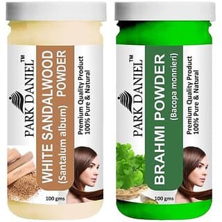 PARK DANIEL Premium White Sandalwood Powder & Brahmi Powder Combo Pack of 2 Jars of 100 gms(200 gms) (200 ml) - Hair Oils, Care, and Styling | Buy online on ZillyBuy