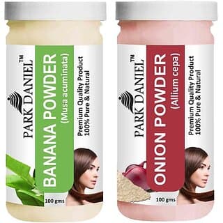 PARK DANIEL Pure & Natural Banana Powder & Onion Powder Combo Pack of 2 Bottles of 100 gm (200 gm ) (200 ml) - Hair Oils, Care, and Styling | Buy online on ZillyBuy