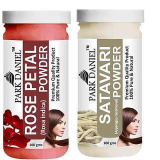PARK DANIEL Pure & Natural Rose Petal Powder & Satavari Powder Combo Pack of 2 Bottles of 100 gm (200 gm ) (200 ml) - Hair Oils, Care, and Styling | Buy online on ZillyBuy