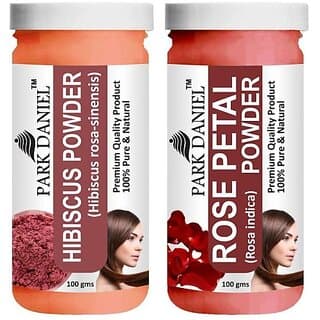 PARK DANIEL Pure & Natural Hibiscus Powder & Rose Petal Powder Combo Pack (200 ml) - Hair Oils, Care, and Styling | Buy online on ZillyBuy