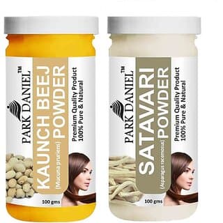 PARK DANIEL Pure & Natural Kaunch Beej Powder & Satavari Powder Combo Pack of 2 Bottles of 100 gm (200 gm ) (200 ml) - Hair Oils, Care, and Styling | Buy online on ZillyBuy