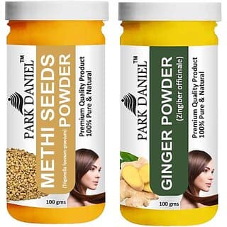 PARK DANIEL Pure & Natural Methi Powder & Ginger Powder Combo Pack of 2 Bottles of 100 gm (200 gm ) (200 ml) - Hair Oils, Care, and Styling | Buy online on ZillyBuy
