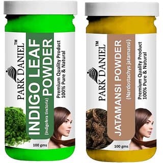 PARK DANIEL Pure & Natural Indigo Leaf Powder & Jatamansi Powder Combo Pack of 2 Bottles of 100 gm (200 gm ) (200 ml) - Hair Oils, Care, and Styling | Buy online on ZillyBuy
