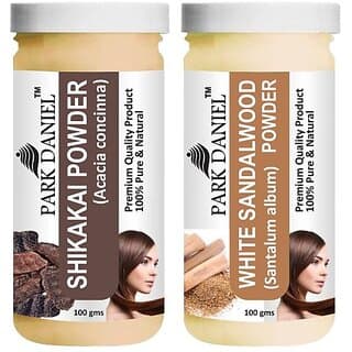 PARK DANIEL Pure & Natural Shikakai Powder & White Sandalwood Powder Combo Pack of 2 Bottles of 100 gm (200 gm ) (200 ml) - Hair Oils, Care, and Styling | Buy online on ZillyBuy
