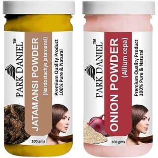 PARK DANIEL Pure & Natural Jatamansi Powder & Onion Powder Combo Pack of 2 Bottles of 100 gm (200 gm ) (200 ml) - Hair Oils, Care, and Styling | Buy online on ZillyBuy