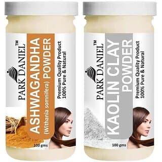 PARK DANIEL Premium Ashwagandha Powder & Kaolin Clay Powder Combo Pack of 2 Jars of 100 gms(200 gms) (200 g) - Hair Oils, Care, and Styling | Buy online on ZillyBuy
