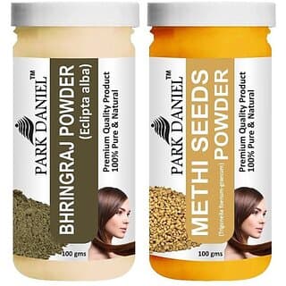 PARK DANIEL Pure & Natural Bhringraj Powder & Methi Powder Combo Pack (200 ml) - Hair Oils, Care, and Styling | Buy online on ZillyBuy