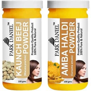 PARK DANIEL Pure & Natural Kaunch Beej Powder & Amba Haldi Powder Combo Pack of 2 Bottles of 100 gm (200 gm ) (200 ml) - Hair Oils, Care, and Styling | Buy online on ZillyBuy