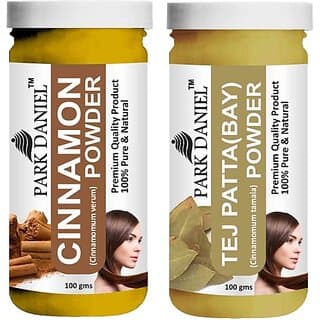 PARK DANIEL Pure & Natural Cinnamon Powder & Tej Patta(Bay) Powder Combo Pack of 2 Bottles of 100 gm (200 gm ) (200 ml) - Hair Oils, Care, and Styling | Buy online on ZillyBuy