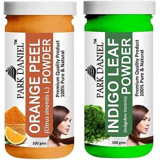 PARK DANIEL Pure & Natural Orange Powder & Indigo Leaf Powder Combo Pack of 2 Bottles of 100 gm (200 gm ) (200 ml) - Hair Oils, Care, and Styling | Buy online on ZillyBuy
