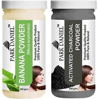 PARK DANIEL Pure & Natural Banana Powder & Activated Charcoal Powder Combo Pack of 2 Bottles of 100 gm (200 gm ) (200 ml) - Hair Oils, Care, and Styling | Buy online on ZillyBuy
