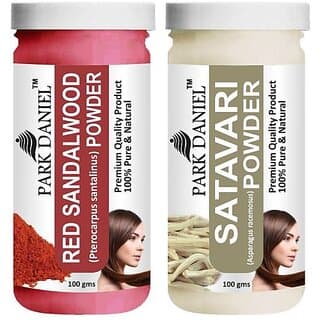 PARK DANIEL Premium Red Sandalwood Powder & Satavari Powder Combo Pack of 2 Jars of 100 gms(200 gms) (200 g) - Hair Oils, Care, and Styling | Buy online on ZillyBuy