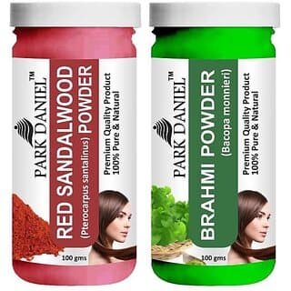 PARK DANIEL Premium Red Sandalwood Powder & Brahmi Powder Combo Pack of 2 Jars of 100 gms(200 gms) (200 g) - Hair Oils, Care, and Styling | Buy online on ZillyBuy
