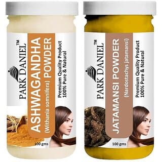 PARK DANIEL Premium Ashwagandha Powder & Jatamansi Powder Combo Pack of 2 Jars of 100 gms(200 gms) (200 g) - Hair Oils, Care, and Styling | Buy online on ZillyBuy