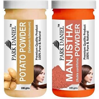 PARK DANIEL Premium Potato Powder & Manjistha Leaf Powder Combo Pack of 2 Jars of 100 gms(200 gms) (200 g) - Hair Oils, Care, and Styling | Buy online on ZillyBuy