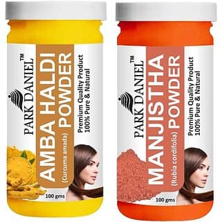 PARK DANIEL Pure & Natural Amba Haldi Powder & Manjistha Leaf Powder Combo Pack of 2 Bottles of 100 gm (200 gm ) (200 g) - Hair Oils, Care, and Styling | Buy online on ZillyBuy
