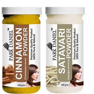 PARK DANIEL Pure & Natural Cinnamon Powder & Satavari Powder Combo Pack of 2 Bottles of 100 gm (200 gm ) (200 ml) - Hair Oils, Care, and Styling | Buy online on ZillyBuy