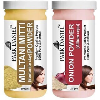 PARK DANIEL Pure & Natural Multani Mitti Powder & Onion Powder Combo Pack of 2 Bottles of 100 gm (200 gm ) (200 ml) - Hair Oils, Care, and Styling | Buy online on ZillyBuy