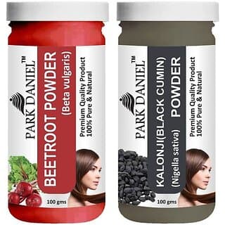 PARK DANIEL Premium Beetroot Powder & Kalonji(Black Cumin) Powder Combo Pack of 2 Jars of 100 gms(200 gms) (200 g) - Hair Oils, Care, and Styling | Buy online on ZillyBuy