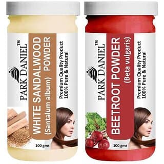 PARK DANIEL Premium White Sandalwood Powder & Beetroot Powder Combo Pack of 2 Jars of 100 gms(200 gms) (200 ml) - Hair Oils, Care, and Styling | Buy online on ZillyBuy