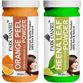 PARK DANIEL Pure & Natural Orange Powder & Heena Leaf Powder Combo Pack of 2 Bottles of 100 gm (200 gm ) (200 ml) - Hair Oils, Care, and Styling | Buy online on ZillyBuy