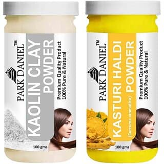 PARK DANIEL Pure & Natural Kaolin Powder & Kasturi Haldi Powder Combo Pack of 2 Bottles of 100 gm (200 gm ) (200 ml) - Hair Oils, Care, and Styling | Buy online on ZillyBuy