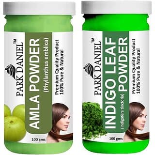 PARK DANIEL Pure & Natural Amla Powder & Indigo Leaf Powder Combo Pack of 2 Bottles of 100 gm (200 gm ) (200 g) - Hair Oils, Care, and Styling | Buy online on ZillyBuy