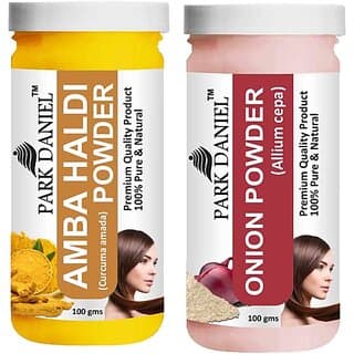 PARK DANIEL Pure & Natural Amba Haldi Powder & Onion Powder Combo Pack of 2 Bottles of 100 gm (200 gm ) (200 g) - Hair Oils, Care, and Styling | Buy online on ZillyBuy