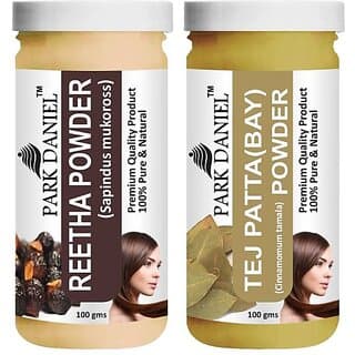 PARK DANIEL Pure & Natural Reetha Powder & Tej Patta(Bay) Powder Combo Pack of 2 Bottles of 100 gm (200 gm ) (200 ml) - Hair Oils, Care, and Styling | Buy online on ZillyBuy