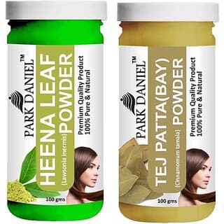 PARK DANIEL Pure & Natural Henna Leaf Powder & Tej Patta(Bay) Powder Combo Pack (200 ml) - Hair Oils, Care, and Styling | Buy online on ZillyBuy