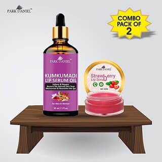PARK DANIEL Kumkumadi Lip Serum Oil(30ml) & Strawberry Lip Scrub(8gm) Combo Pack Of 2 items Fruity (Pack of: 2, 38 g) - Makeup - Lips | Buy online on ZillyBuy