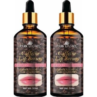 PARK DANIEL Natural Caffeine Lip Serum Oil With Vitamin E and Almond Oil- For Soft Lips Combo Pack Of 2 Bottles of 30ml (60ml) (60 ml, Brown) - Makeup - Lips | Buy online on ZillyBuy