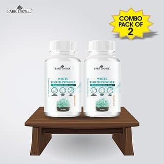 PARK DANIEL Natural Teeth Whitening White Tooth Powder - Enamel Safe Teeth Whitener- Premium Instant Whitening White Teeth Powder without any side effect- Best Suitable for removal of Yellow Teeth, Gutkha Stain & Tobacco Stain Combo pack of 2 Jars of 50 g - Oral Care | Buy online on ZillyBuy