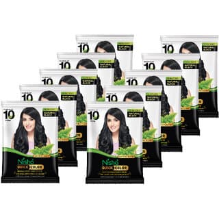 Nisha Quick Color Henna Based Hair Color With Herbal Protection  No Ammonia 10GM Natural Black (Pack of 10) - Hair Oils, Care, and Styling | Buy online on ZillyBuy