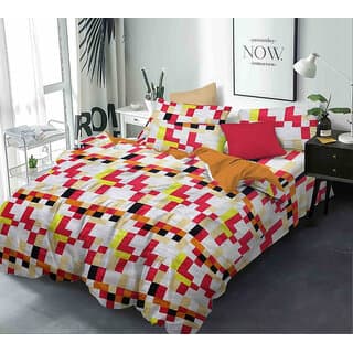 Black Bee  Multi Color Geometric Prints Double Bedsheet With 2 Pillow Covers (208 X 213 Cm)(Bs6-02) - Home Furnishing - Bedding and Linen | Buy online on ZillyBuy