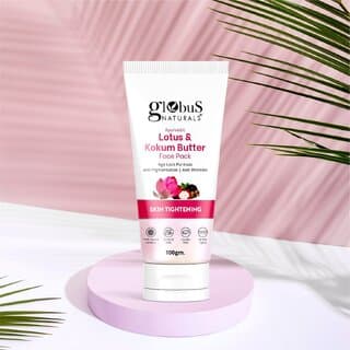 Globus Naturals Lotus & Kokum Butter Face Pack For Anti-Ageing & Skin Lightening, For All SKin Types, 100 gm - Skin Care - Face Cleansers | Buy online on ZillyBuy