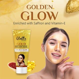 Globus Naturals Golden Glow Peel Off Mask Removes Blackhead AntiAging Lightening Brightening 100 gm - Skin Care - Face Cleansers | Buy online on ZillyBuy